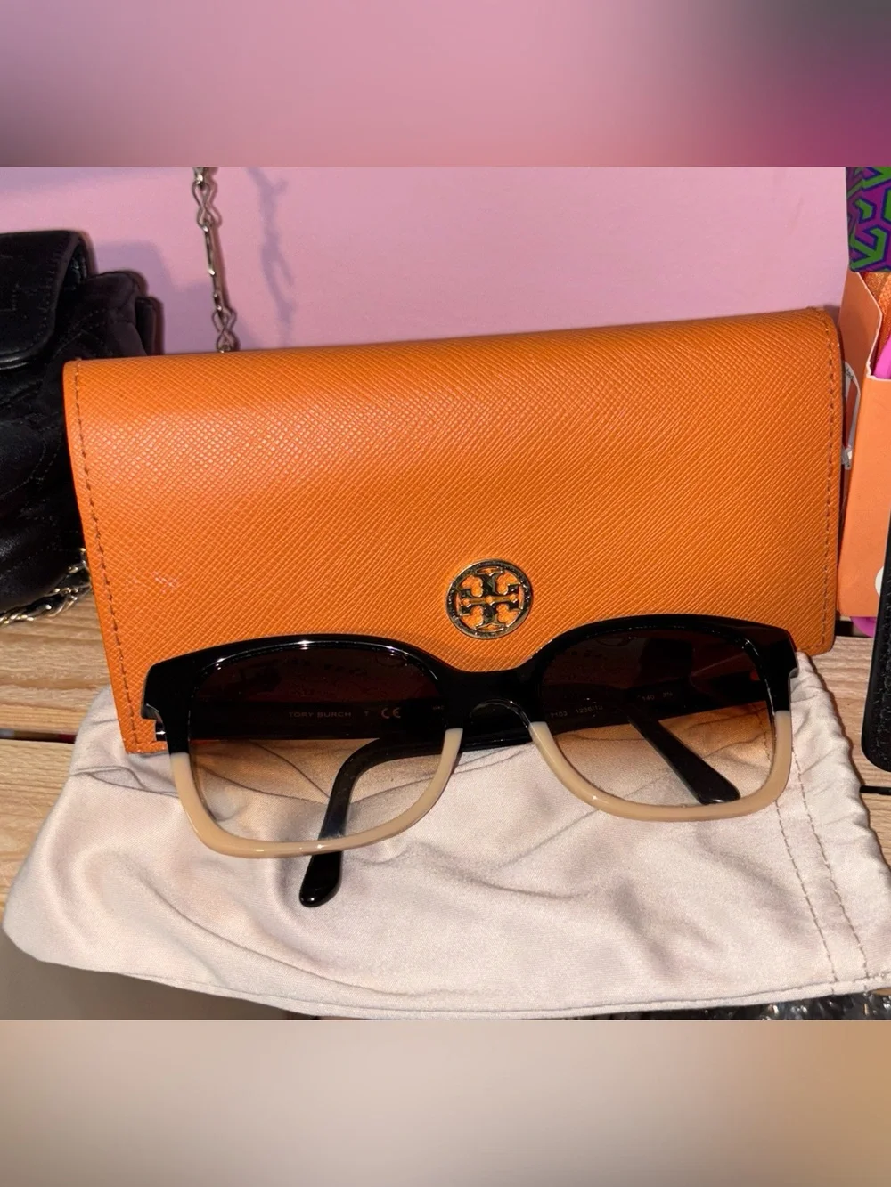 Tory Burch sunglasses and card wristlet bundle